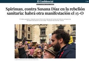 Spiriman, contra Susana Díaz en la rebelión sanitaria: habrá otra manifestación el 15-O